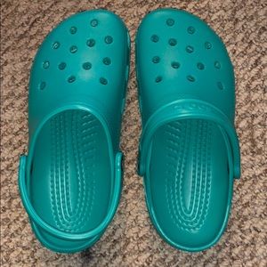 Teal Crocs